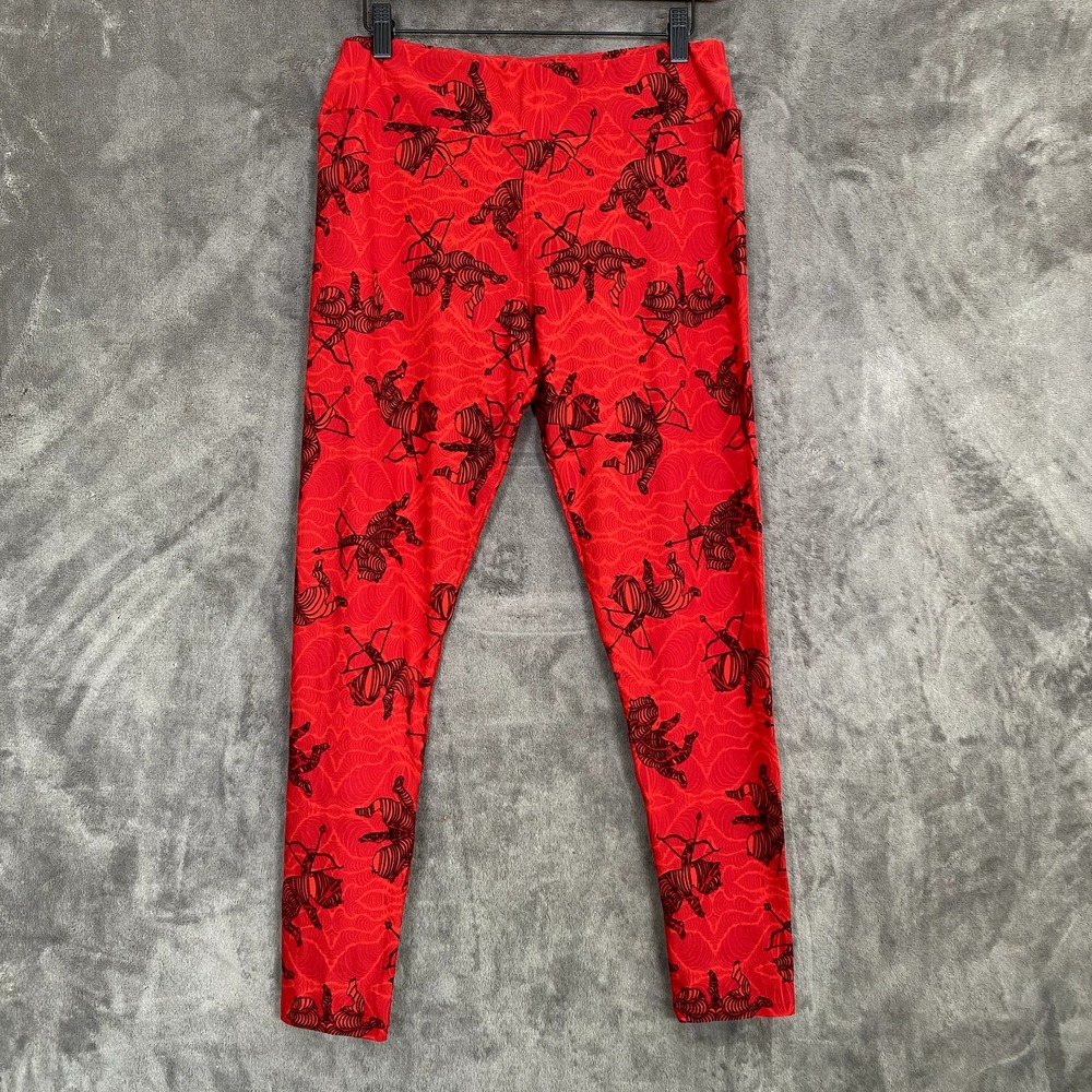 LulaRoe Womens Leggings Tall + Curvy TC Red Cupid Valentines Day Soft Comfy NWOT